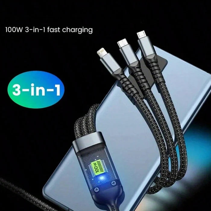 3-In-1 Super Fast Charging Cable 100w